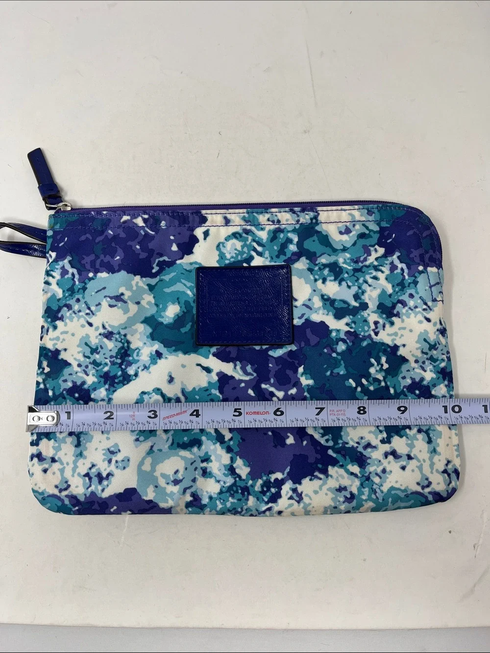 COACH NYLON WEEKENDER ZIPPER POUCH WATERCOLOR BLUE REPLACEMENT SNAP ON